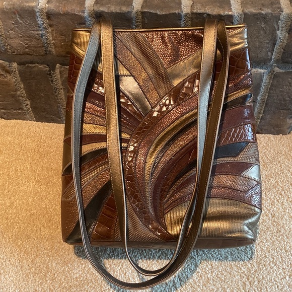 Sharif 1827 Bag in a Tricolor Leather with Dust Bag. - Picture 1 of 16